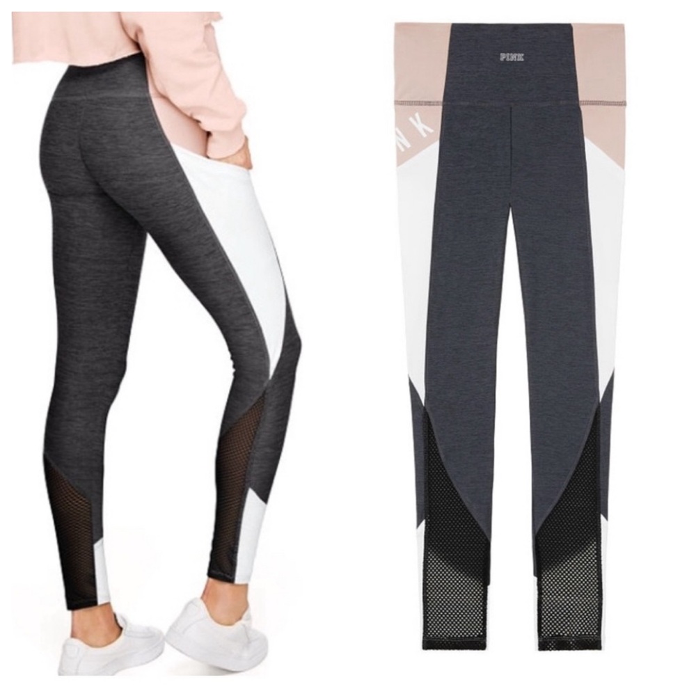 VS VICTORIAS SECRET PINK ULTIMATE HIGH WAIST LEGGING PANT DARK GRAY PINK XS